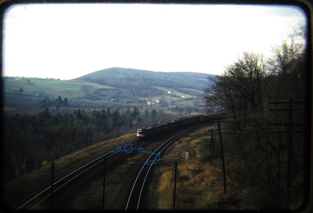 Original Railroad Slide OSLD NYC 1794 B&A Freight State Line Tunnel NY 3/59