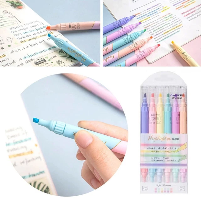 couleur Points clés Marqueurs Ensemble de stylos à surligneur Soins oculaires