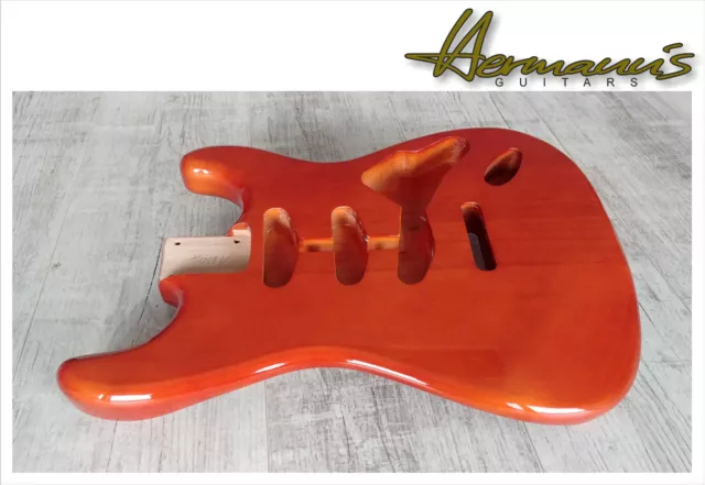 STRAT Aulne / Alder Remplacement Body, Sss Route, High Gloss Ambre, 1800g