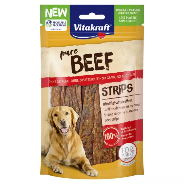 Vitakraft Boeuf Bandes Rindfleischstreifen 80 G, Friandise pour Chien, Neuf