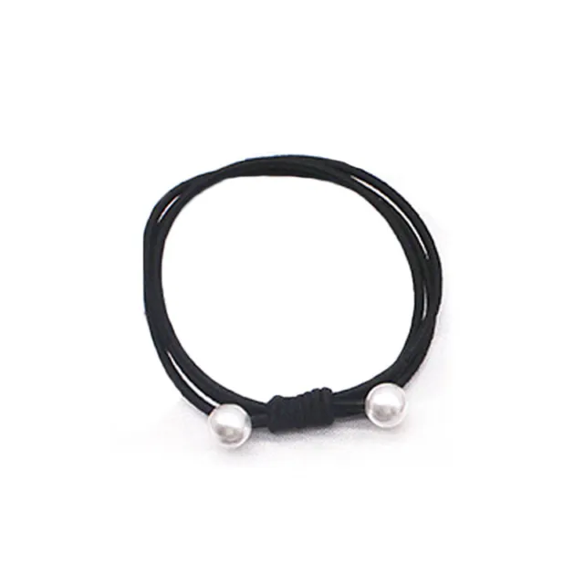 1PCS Simple Knotted Pearls Hair Ring Hair Ties Ponytail Rubber Band Hair Rope 3