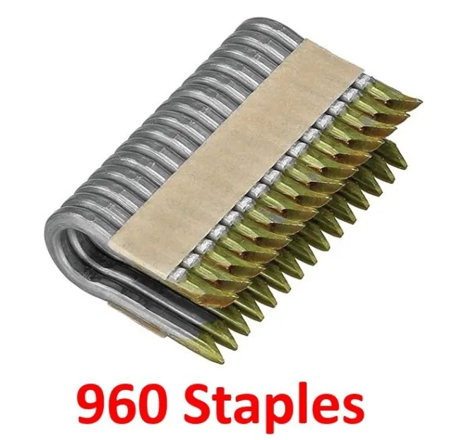 1.5 in. x 9-Gauge Galvanized Barbed Paper Tape Fencing Staples (960 per Box)