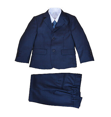 Blue 5 Piece Boy Suits Boys Wedding Suit Page Boy Party Prom 2-15 Years