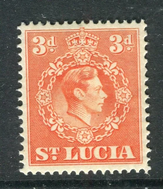 ST.LUCIA; 1938 early GVI portrait issue Mint hinged Shade of 3d. value