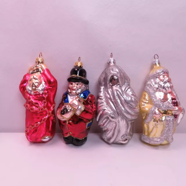 Blown Glass Ornament "A Christmas Carol" Lot of 4