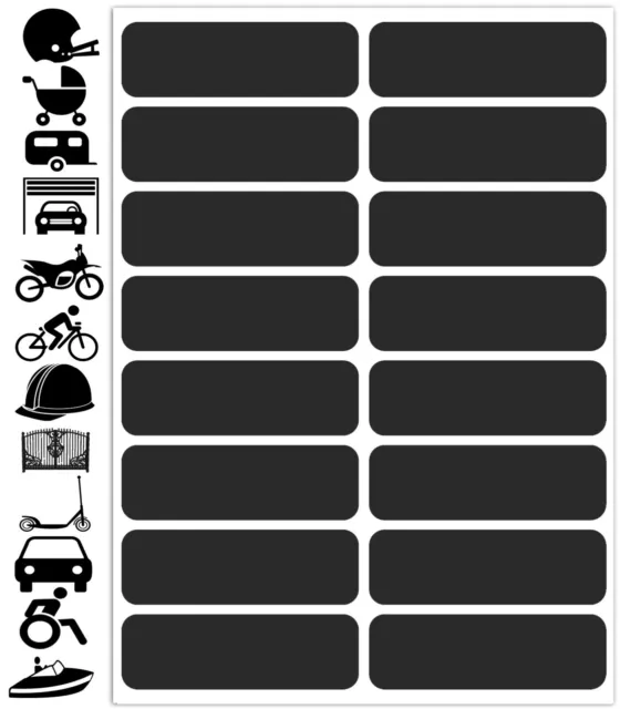 16pcs Kit Warning Set Reflective Tape Stickers Moto Rim Helmet Bicycle Car Black