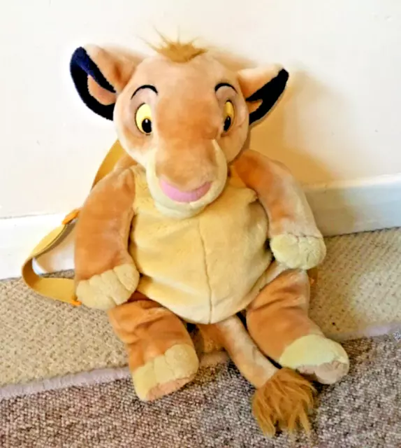 DISNEY STORE - PLUSH BACKPACK “SIMBA-THE LION KING” zip up Toy Rare Collectible