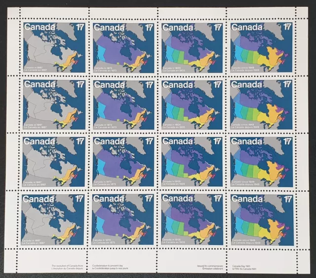 DUZIK S: Canada 1981 "Canada Day. Maps." SG1013/6 MNH (NosL726)**