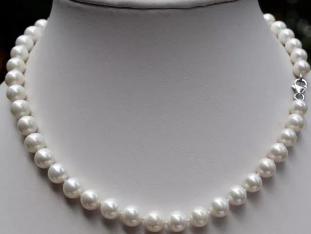 AAA 45cm 8mm  Natürliche Süßwasser Perlen Schmuck Halskette Perlenkette Collier