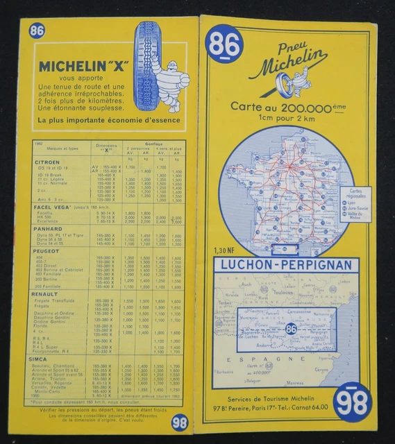 CARTE MICHELIN PARIS NORD entoilée France en 47 feuilles EUR 8,00 - FR