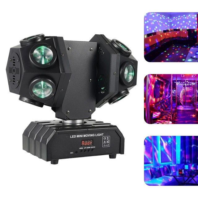 DMX512 RGBW LED Rotating Beam Stage Lights Moving Head DJ Disco Strobe ...