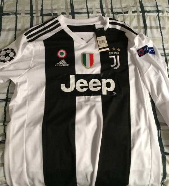RONALDO JUVENTUS CHAMPIONS League 18/19 Home shirt Jersey Long