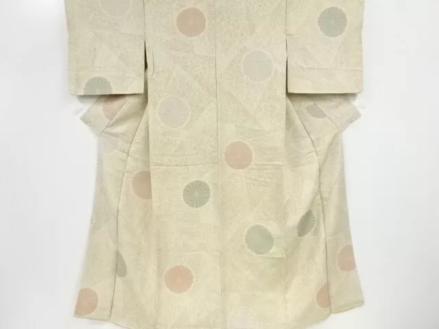 82206# Japanese Kimono / Antique Kimono / Urushi / Woven Kiku