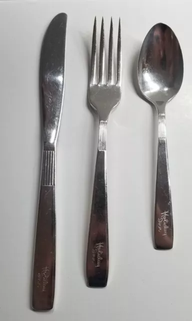 VTG Holiday Inn Engraved Silverware Plated Lot of 3 Hotel Motel Knife Spoon Fork