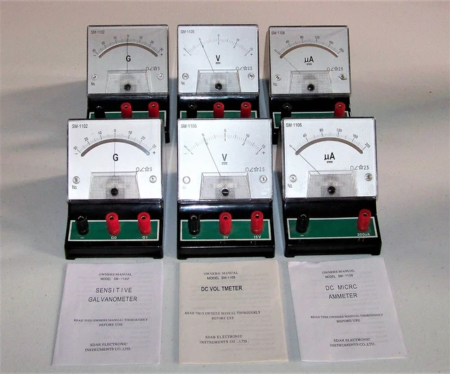 6 SDAR DC Micro Ammeter Sensitive Galvanometer DC Voltmeter NEW SM-1102, 05, 06
