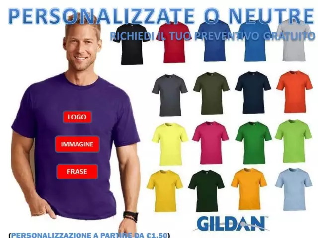 T-Shirt Maglietta Da Uomo Gildan Gl4100 Premium Cotton Maglia Personalizzabile