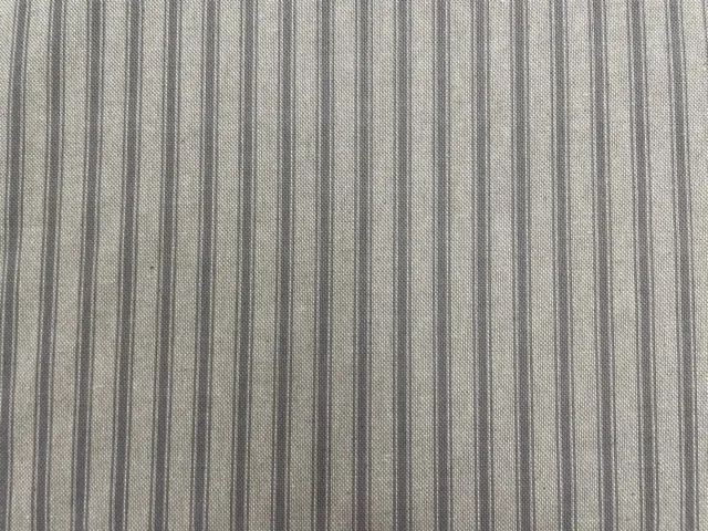 Linen Ticking Stripe Grey Beige  Curtain/Blind/Upholstery/Craft Fabric