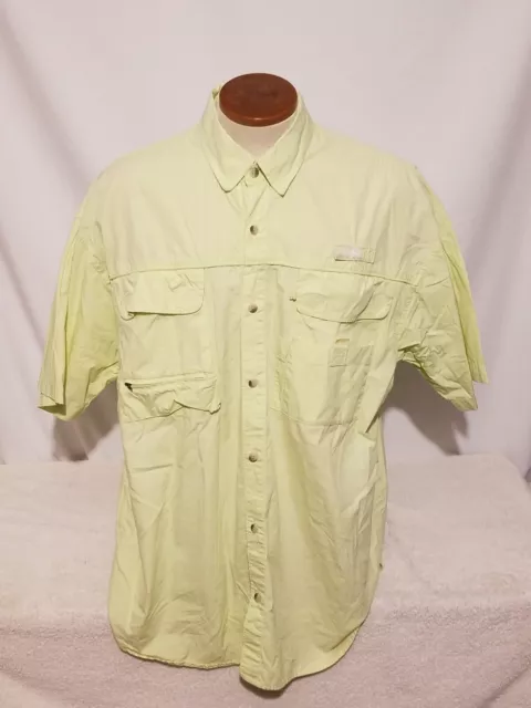 REEL LEGENDS FISHING Shirt Vented Lime Green Mens XL Button down Short  sleeve $24.95 - PicClick