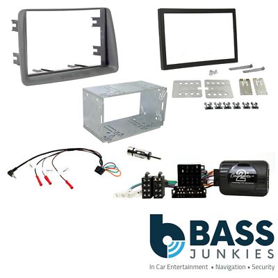 STEREO Doppio DIN Kit di montaggio COMANDI dello sterzo per adattarsi FIAT PANDA 2003-12 