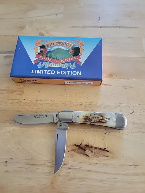 BIG SMOKY Hand Made Pocket Knife #BS-104 Solingen 440 Steel 2 Blades