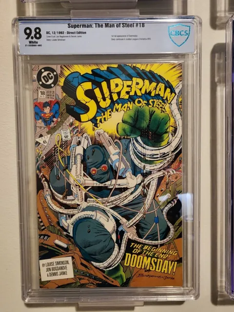 Superman Man of Steel #18 CBCS 9.8 Direct Edition 1st Doomsday Not CGC 1992
