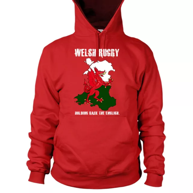 Welsh Rugby Hoodie Funny English Print Men 6 Nations Flag Wales Top Dragon L7