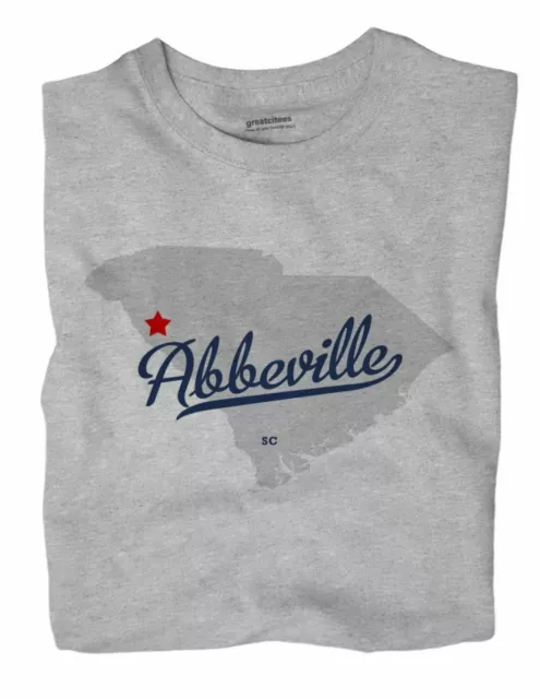 Abbeville South Carolina SC T-Shirt MAP