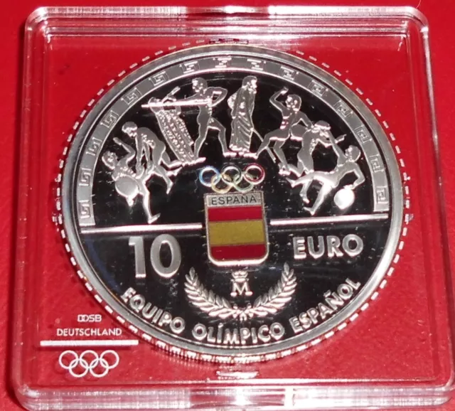 Münze Spanien Silber - 10 Euro teilcoloriert - Olympiade 2016 Rio - Olympiateam-