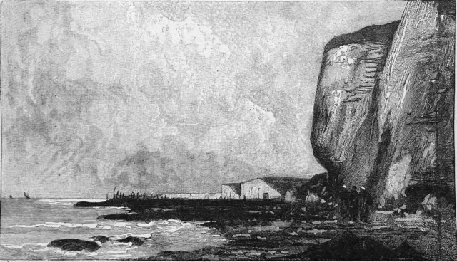 Vue des FALAISES de DIEPPE au 19eme siècle - Gravure du 19e siècle