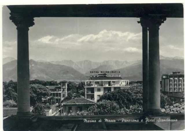 Marina Di Massa -Panorama E Hotel Scandinavia - Cartolina D'epoca