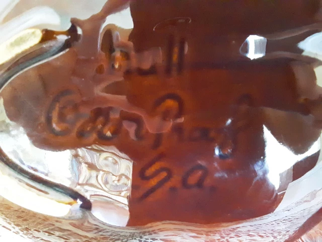 Large Mottled Shades Of Brown Ceramic Leaf Serving Dish /3 Sections- Marked HULL 4