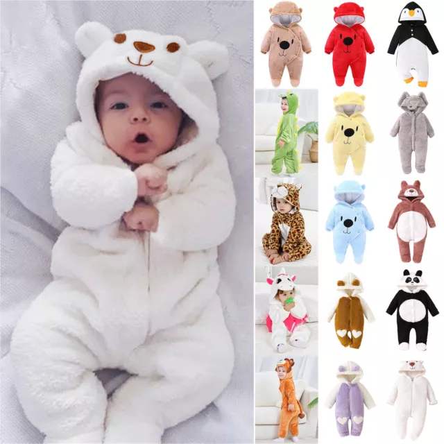 Baby Boy Girl Cute Bear Animal Hooded Romper Bodysuit Jumpsuit Newborn Costume