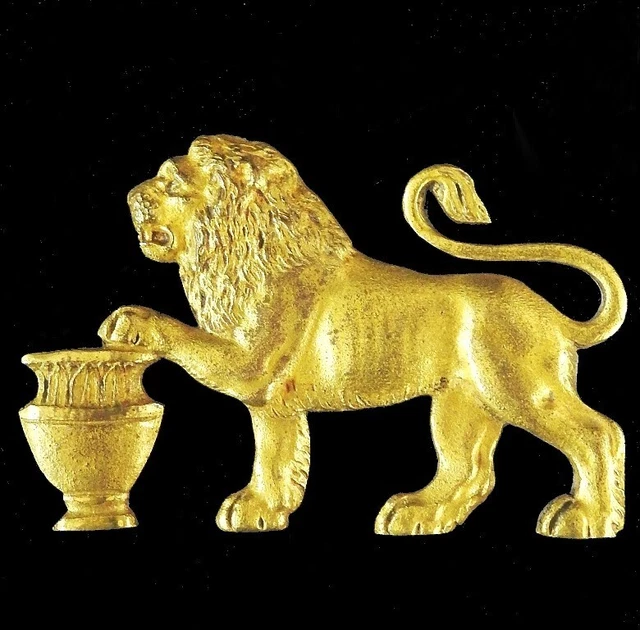 DECOR DE PENDULE EN BRONZE DORE FRISE LION EPOQUE EMPIRE DEBUT DU 19
