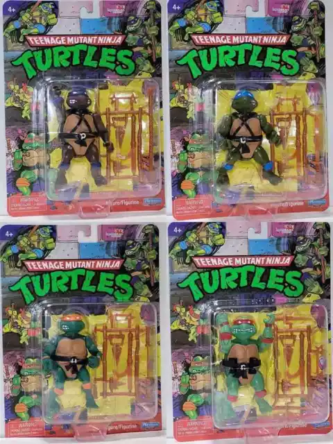 Teenage Mutant Ninja Turtles Basic Retro 5" Figures Set 4 Playmates Raphael Leo