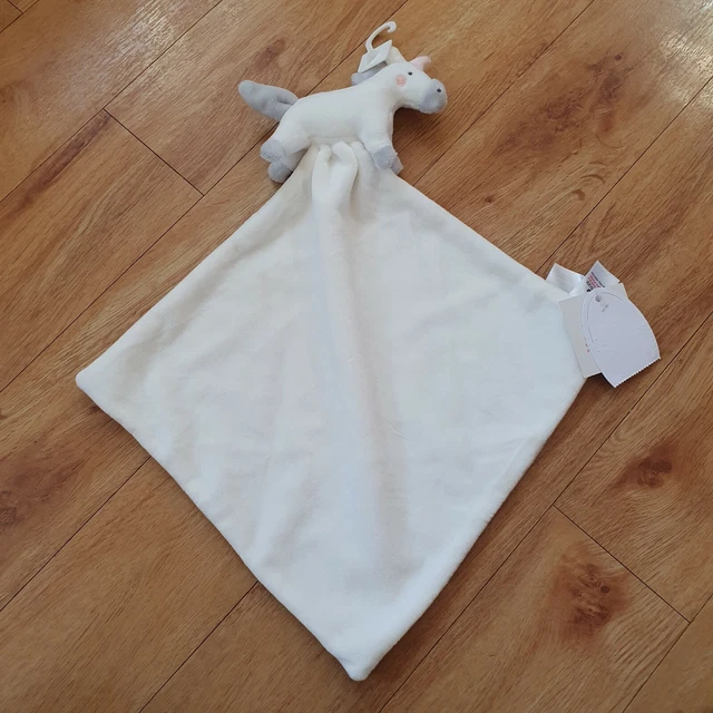 Tu White Unicorn Horse Pegasus Comforter Soother Blankie Blanket Plush Soft Toy