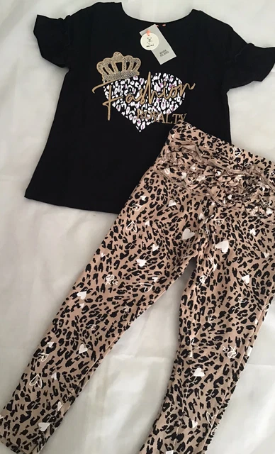 Set di magliette alla moda royalty River Island mini ragazze età 2-3 anni nuova con etichette