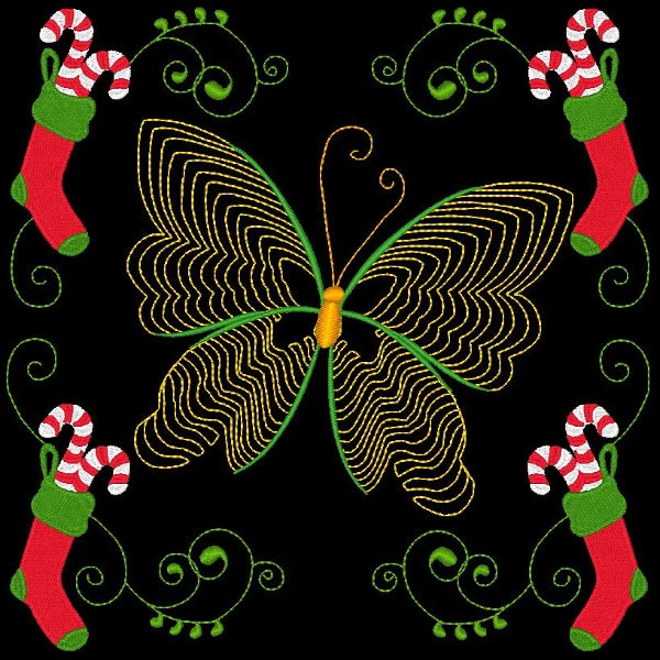 Christmas Flutterbys - 30 Machine Embroidery Designs (Azeb) 12