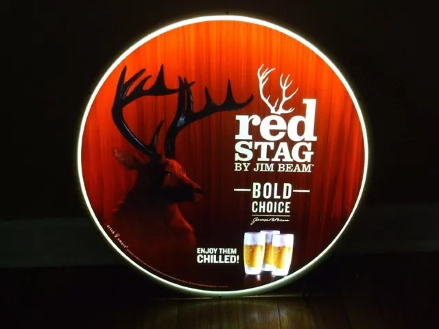 Red Stag Beer 2D LED 14"x14" Neon Sign Lamp Light Hanging Nightlight Decor EY