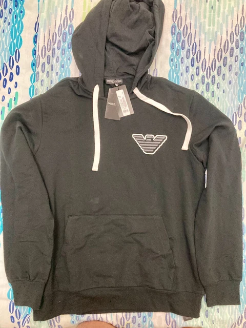 ARMANI JEANS EMPORIO Con Cappuccio Felpa Uomo Originale Nera Tg. M EUR 49 99 PicClick IT