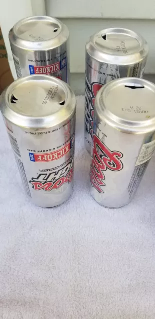 4 Diff 24 Oz Coors Light Football Kickoff  Alumnum1 Beer Can Cans Empty Fam