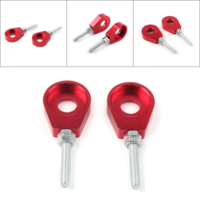 2Pcs 12mm Chain Adjuster Block Tensioner Red Fit Pit Quad Dirt Bike ATV CRF50