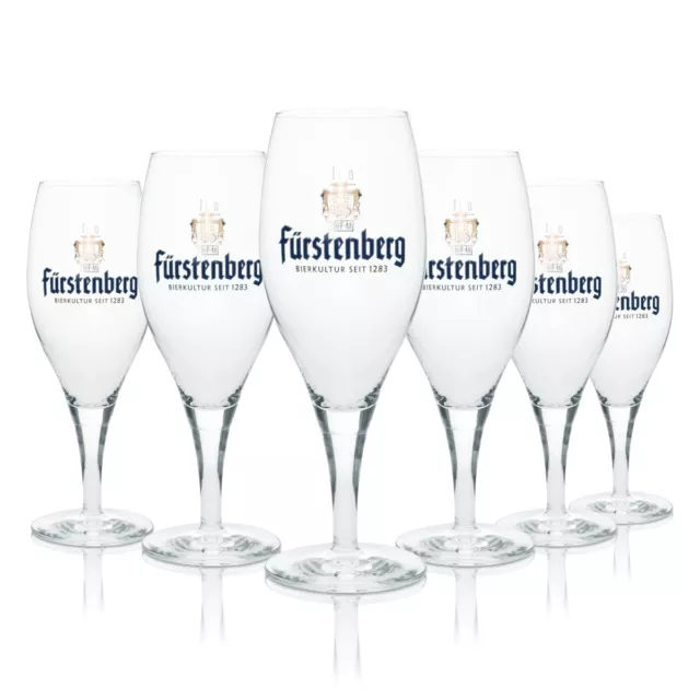 6x Fürstenberg Bier Glas Pokal 0,3l Rastal Pils Gläser Tulpe Export Beer Brauer