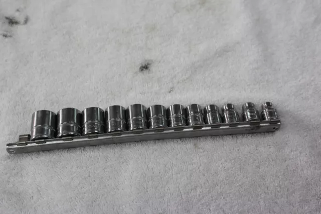 SNAP ON  3/8" METRIC 12 POINT SHALLOW SOCKET SET 8mm to 19mm (inv24)