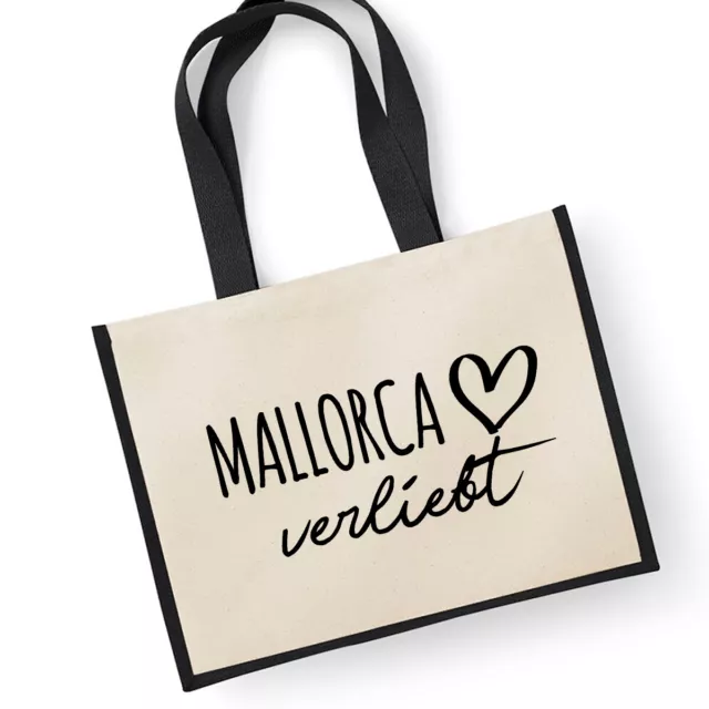 Mallorca verliebt Jutetasche Einkaufstasche Geschenk Idee Geburtstag Souvenir Ju