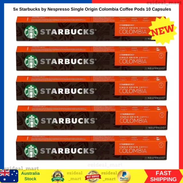 Starbucks by Nespresso Single Origin Colombia Coffee Pods 50 Capsules 5 sleeves