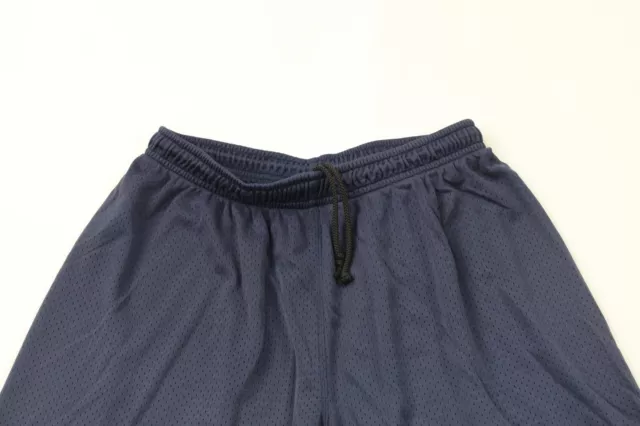 Vintage 90s Reebok Mens Small Faded Spell Out Above Knee Mesh Shorts Navy Blue 2