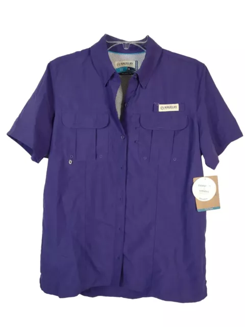 NWT Magellan Outdoor Men's Lake Fork Fishing Shirt. Sz Small/Purple. Cool  Look