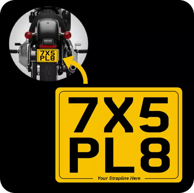 SIZE 7 x 5 METAL PLATE bike motorcycle yellow rear SHOW NUMBER PLATES aluminium