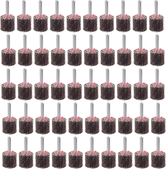 50 Pack Abrasive Flap Wheel Sande,1" X 1" X 1/4" Shank Mounted Flap Wheels,80 Gr