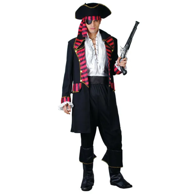 Costume Carnevale Uomo Da Corsaro Vestito Pirata Di Travestimento Per Adulto